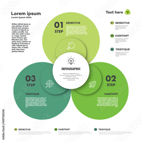 Infographic chart diagram trendy style for presentation, start up project, business strategy, theory basic operation, logic analysis. Venn diagram vector 10 eps
