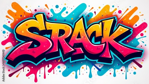 Colorful graffiti art with bold letters