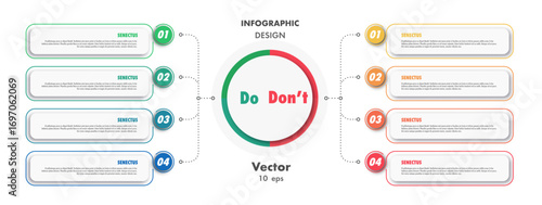 Do and dont infographic template trendy style for presentation vector 10 eps