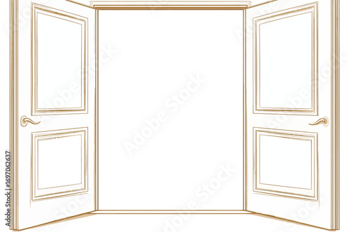 E-shop and e-commerce platforms utilize a modern illustration of a continuous line drawing, depicting a customer's door and emphasizing the speed of online delivery services