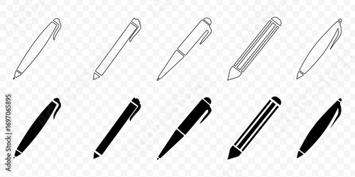Write icon collection. Pen, pencil tool icon set vector illustration.
