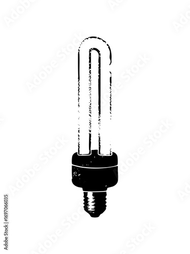 Vector Black silhouette of a compact fluorescent lamp.