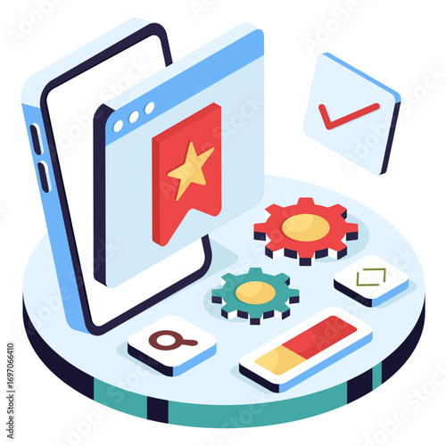 A creative design icon of bookmark website