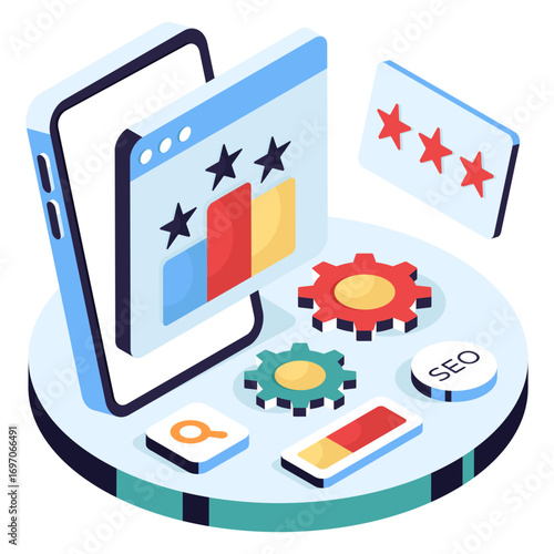 An icon design of web ratings