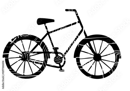 Vector Stylized mountain bicycle with geometric details.