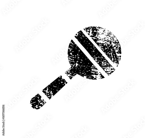 Vector Distressed maraca depicts rhythmic percussion.