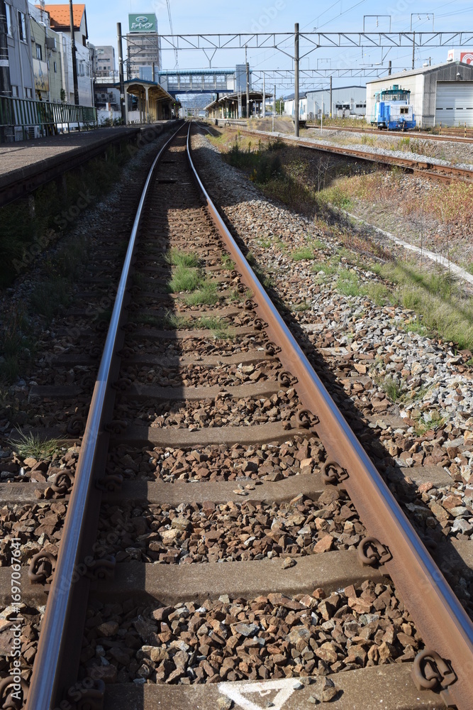 Obraz premium 鉄道線路 羽越本線