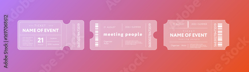 Gradient event tickets template collection