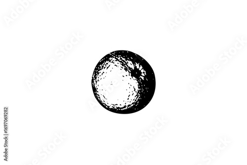 Vector Textured sphere depicts a cosmic or planetary surface.
