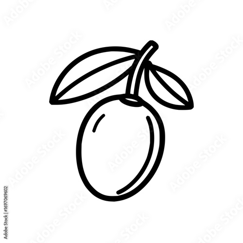 Olive branch vector illustration drawing for food olive oil mediterranean diet and healthy eating concepts design