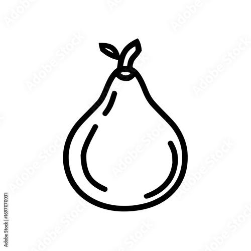 Pear fruit illustration vector drawing healthy food outline simple pear icon organic agriculture pear clipart