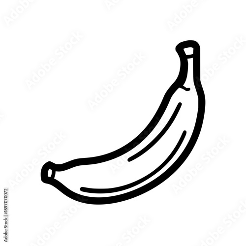 Banana fruit drawing vector illustration healthy eating tropical fruit potassium rich diet food simple line art