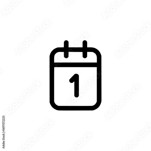 Calendar date first day appointment schedule event reminder icon vector graphic design illustration image