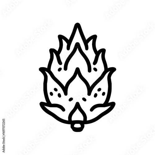 Vector drawing of a hop cone for brewing beer and flavoring beverages and herbal medicine, isolated