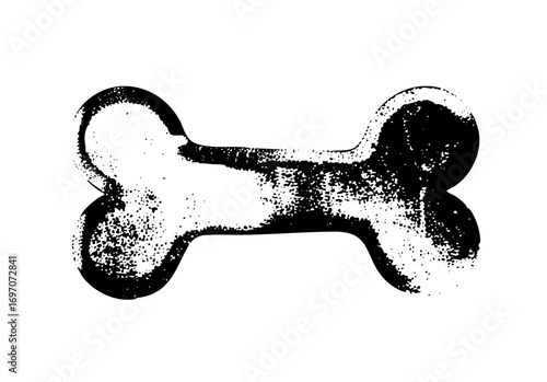 Vector Distressed monochrome dog bone .