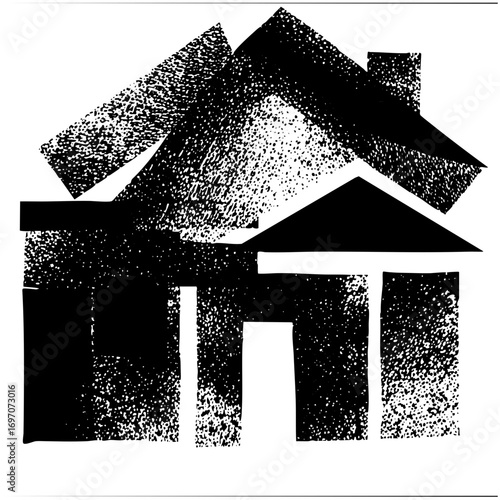 Vector Abstract house with geometric shapes.