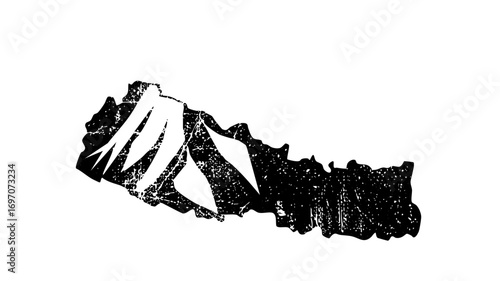 Vector Abstract jagged shape with distressed texture.