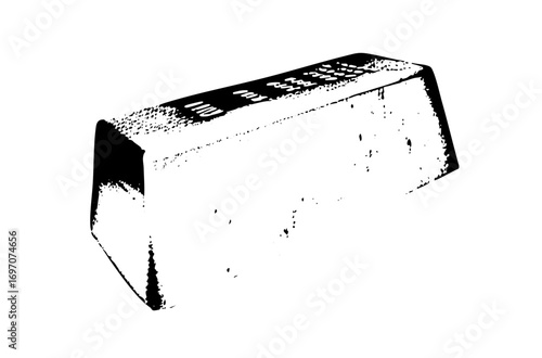 Vector Rectangular gold bar with engraved text