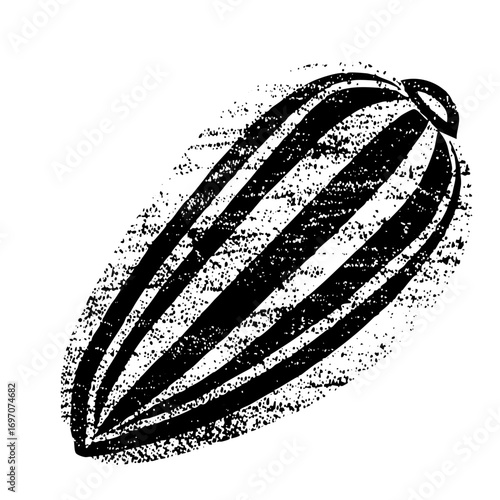 Vector Striking monochrome of a stylized citron fruit.