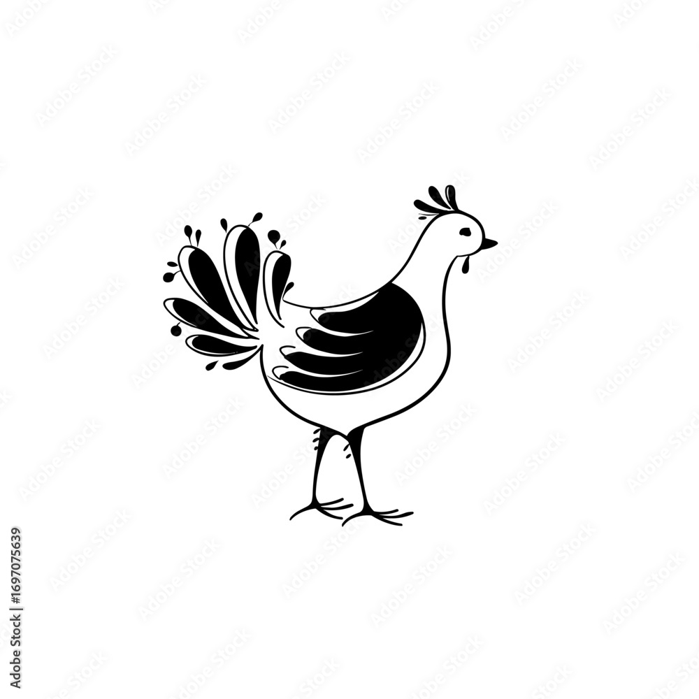 Fototapeta premium turkey. turkey simple black and white line art vector logo