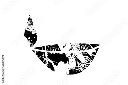 Vector Abstract fox with a distressed texture.