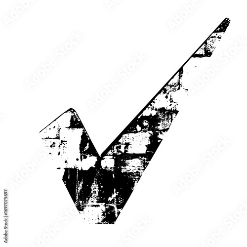 Vector Distressed checkmark represents completion and validation.