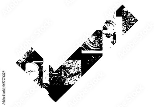 Vector Abstract checkmark featuring a portrait of a person.