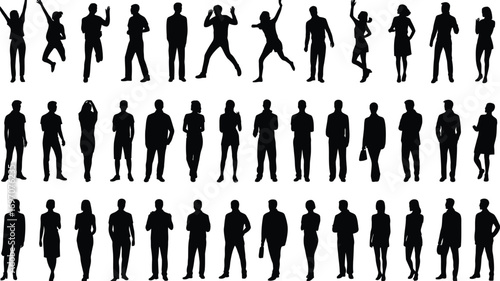 Diverse group of people in silhouette, representing unity and individuality.