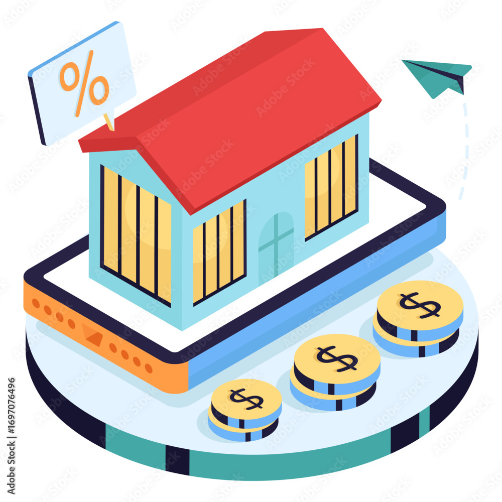 Obraz premium Editable design illustration of home discount