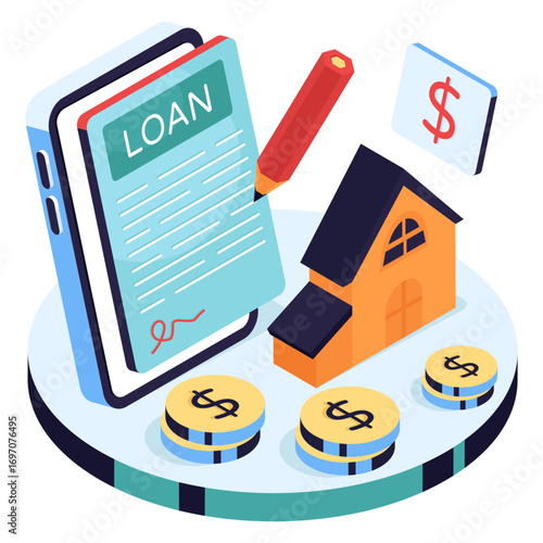 Creative design illustration of loan paper