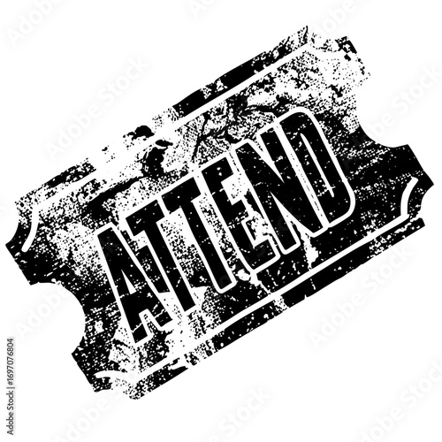 Vector Distressed Stamp with the Word Attend