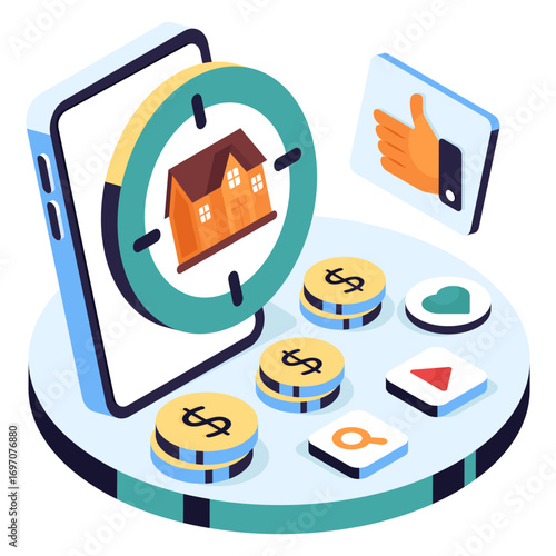 Building with midpoint, illustration of focus property