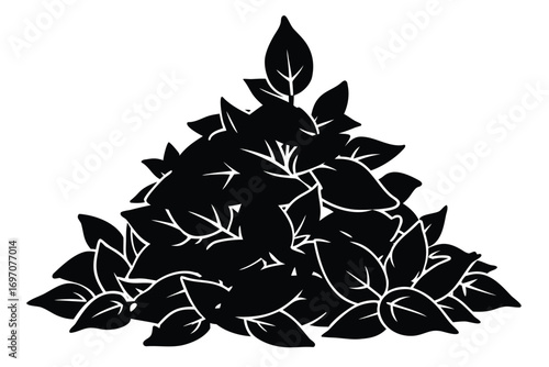 pile of leaves silhouette vector art design