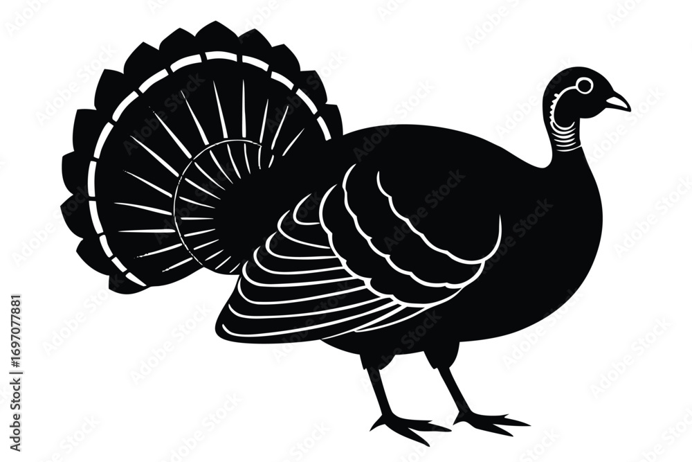 Fototapeta premium turkey silhouette vector art design