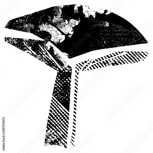 Vector Detailed mushroom showcases a textured cap and stem.