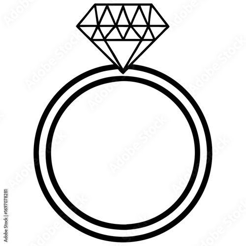  Stylized diamond ring symbolizing engagement and love