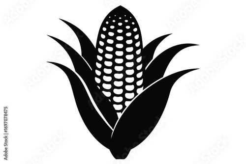 corn cob silhouette vector art design