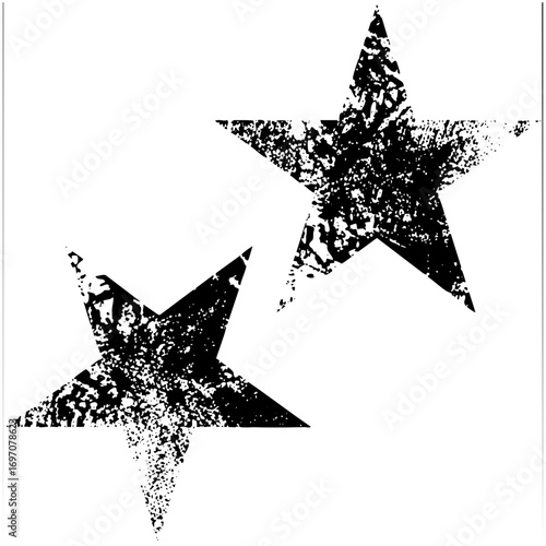 Vector Distressed stars with a grunge texture.