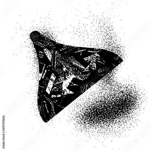 Vector Abstract geometric shape with internal elements.