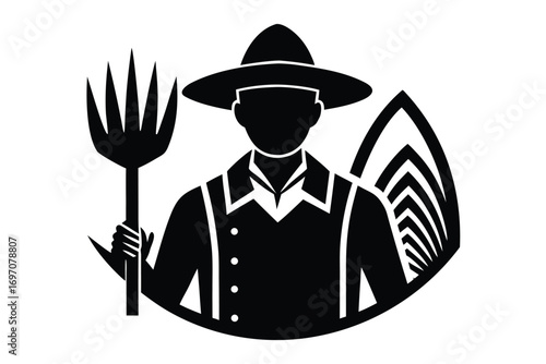 farmer silhouette vector art design