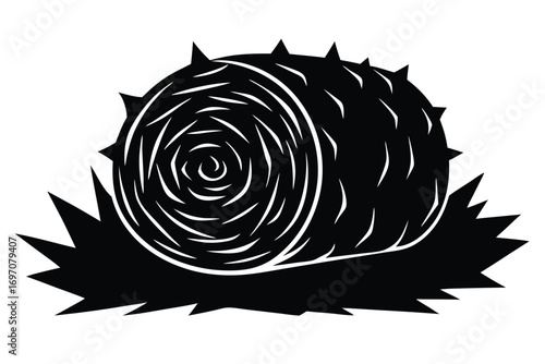 hay bale silhouette vector art design