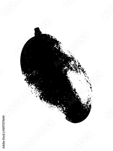 Vector Abstract decaying acorn with fragmented edges.