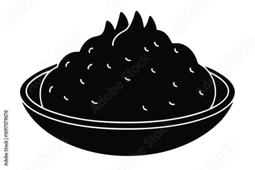mashed potatoes silhouette vector art design
