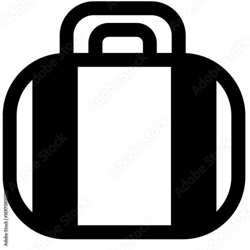 Simple Line Style Detailed Duffel Bag Gym Accessory Travel Equipment Icon