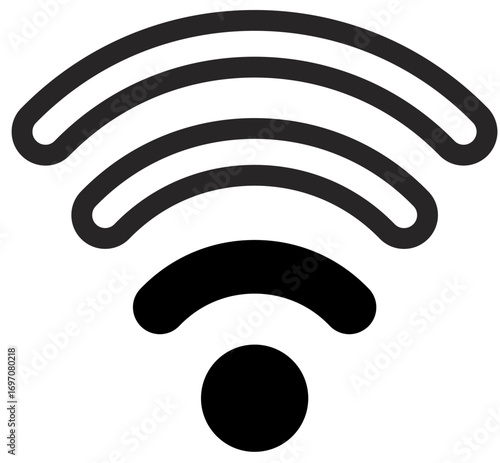 Simple Line Wifi Signal Strength Connection Wireless Technology Icon