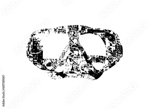 Vector Distressed peace symbol with textured vector shapes.