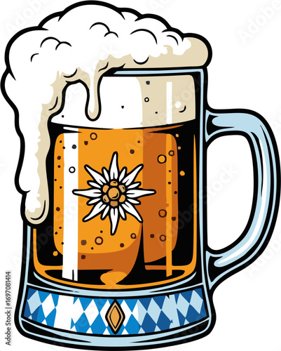Edelweiss Beer Mug A Toast to Bavarian Traditions and Festive Cheer