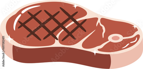 Delicious Grilled Steak A Mouthwatering Illustration of a Perfectly Cooked Meat Cut