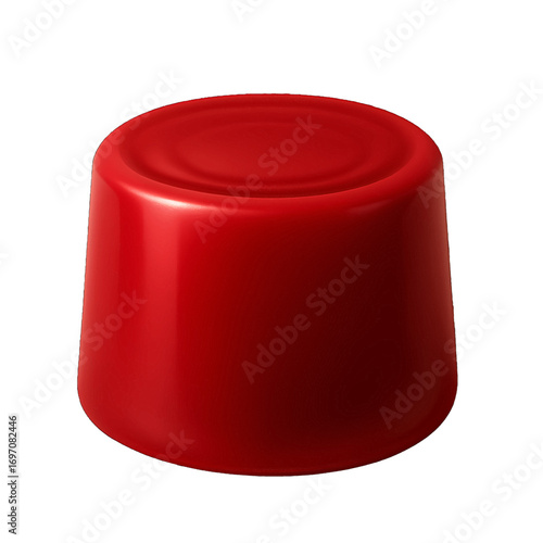 Bright red cranberry sauce 3D plastic icon with glossy jelly texture