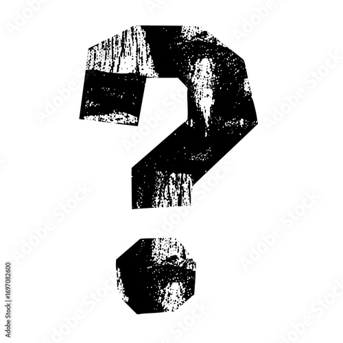 Vector Distressed question mark typographic .